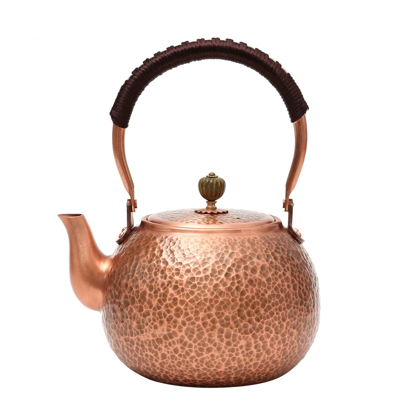 Handmade hammered Pure Copper Brass Kettle with mesh filter