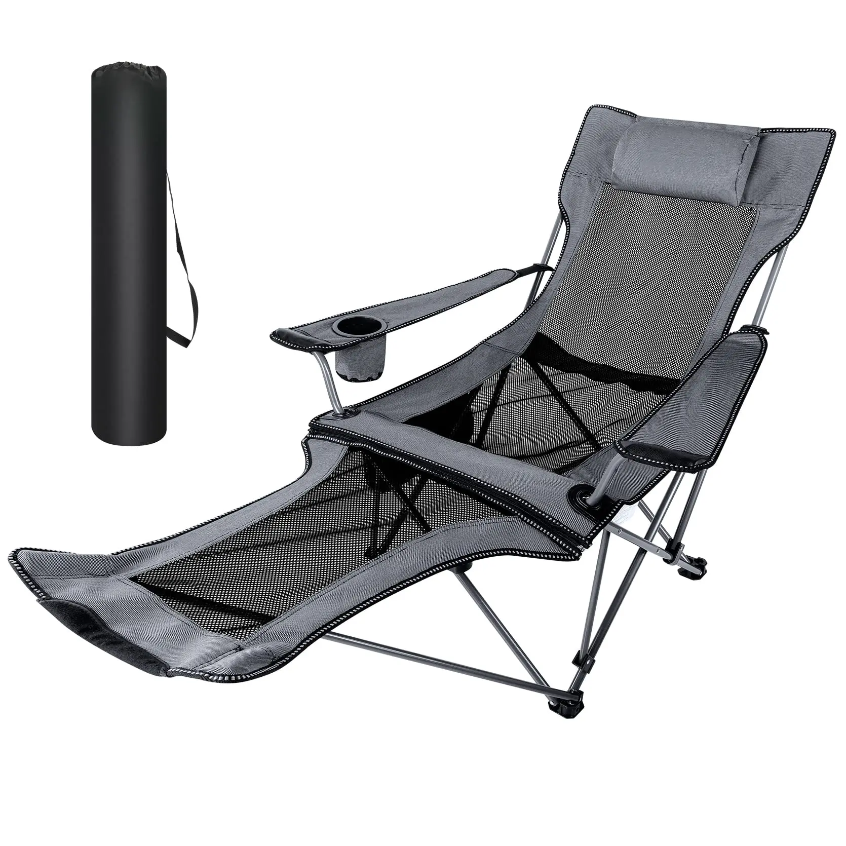 Dashing Customized Outdoor Aluminum Tube Lightweight Relx Armchair Portable Adult Foldable Lounge Beach Chair With Resting Feet