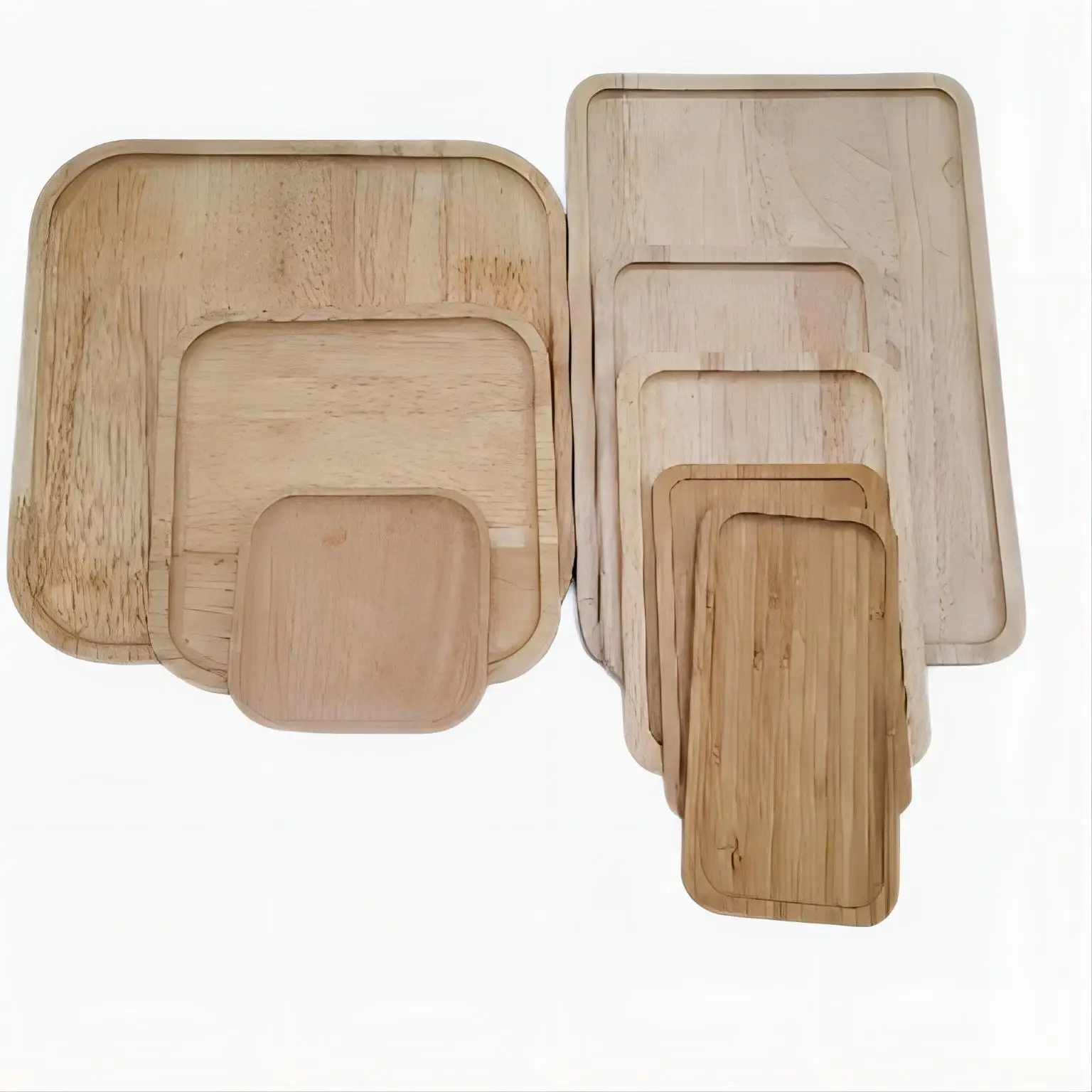 Wholesale Bamboo Wooden Tray,Large Rectangular Kitchen Bamboo Wood Serving Tray