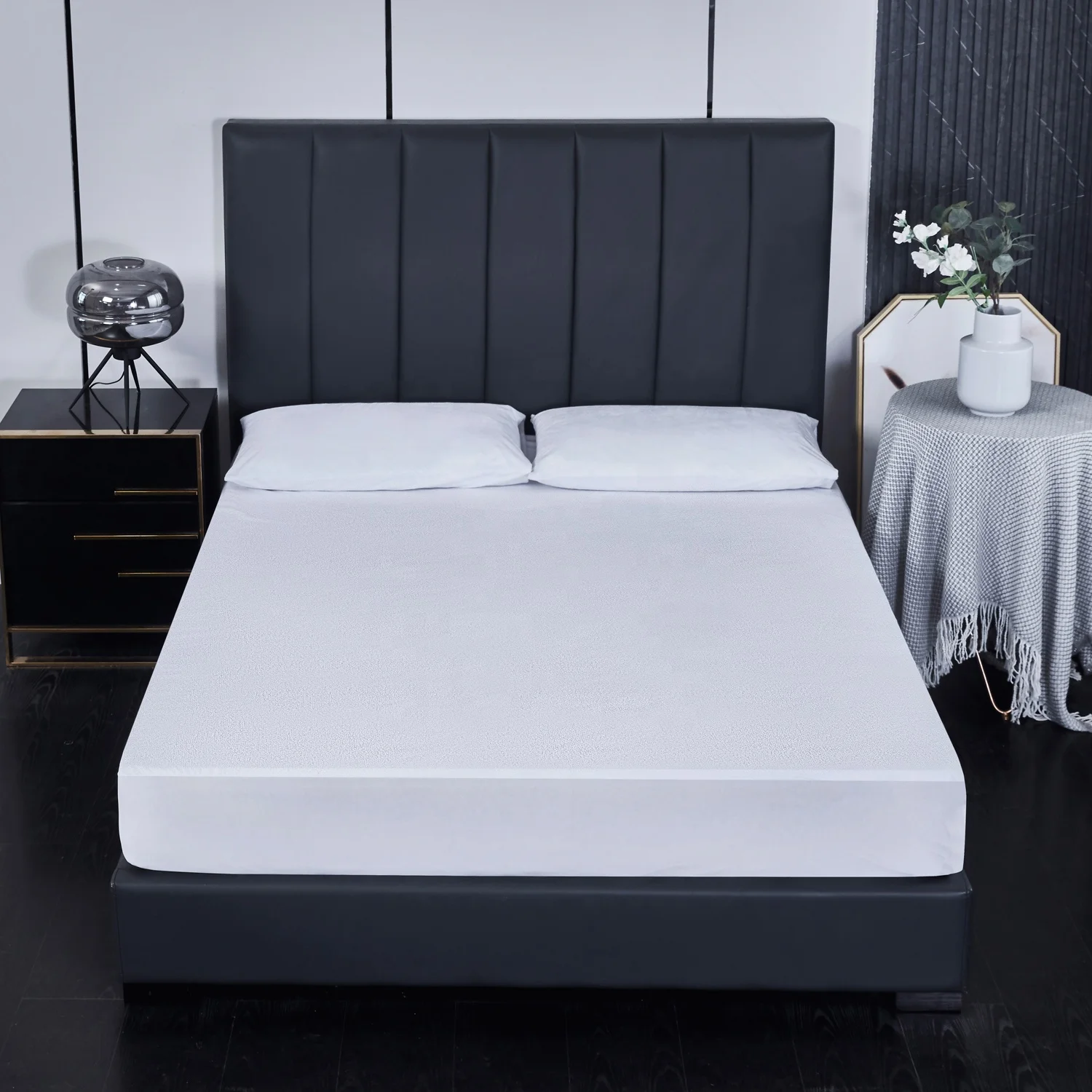Bamboo fiber Mattress Cover Waterproof Bed Protector Soft Breathable Cotton,Dustproof, breathable and waterproof OEM Customized