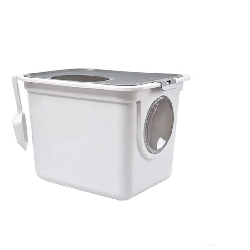 2020 New Type Pet Cat Litter Box Toilet Fully Enclosed Splash-Proof Cat Sandbox Double Door Top-in