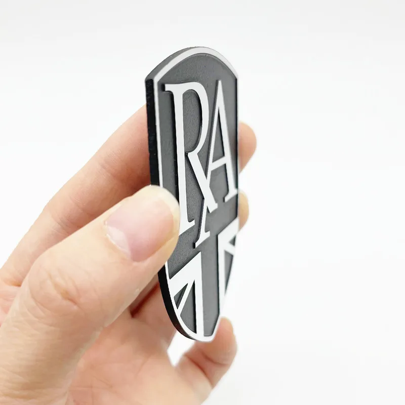 Custom any shape adhesive 3D embossed metal aluminum nameplate emblem with design logo metal plate