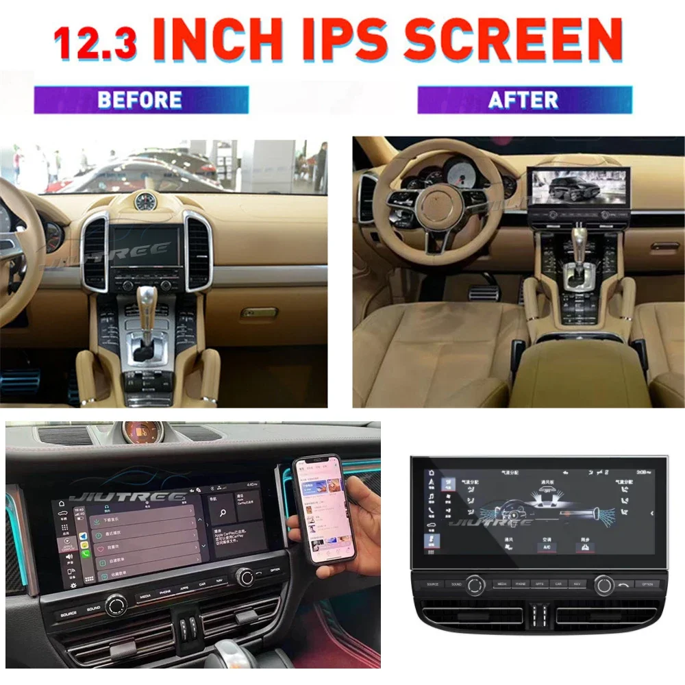 12 3 дюймов Android11 для Porsche Cayenne 958 92A 2011-2017 автомобильный GPS навигатор мультимедийный плеер 6 + 128 г головное устройство авто радио