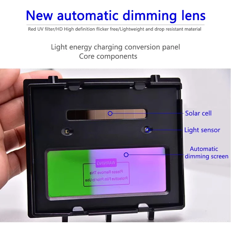 High quality large wide viewing screen solar smart digital electric auto darkening welder hood automatic dimming welding helmet