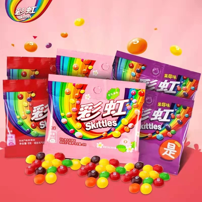 Оптовая продажа конфеты Skittl-e-s 9 г оптовые продажи красочные фруктовые ароматизаторы оригинальные закуски без жевательной резинки