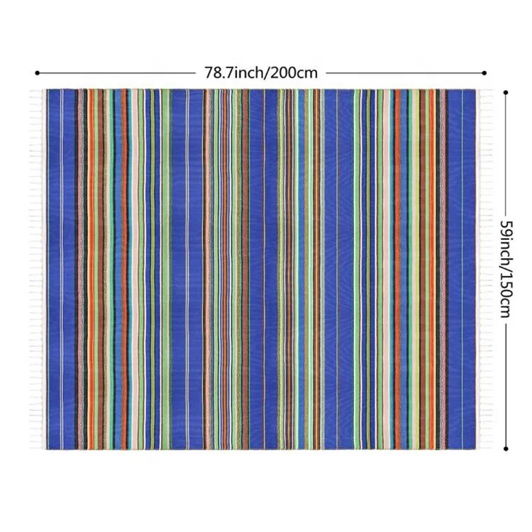 59 X 84 Inch Wholesale Mexican Knitted Cotton Tassel Fringe Blanket For Party Wedding Decorations