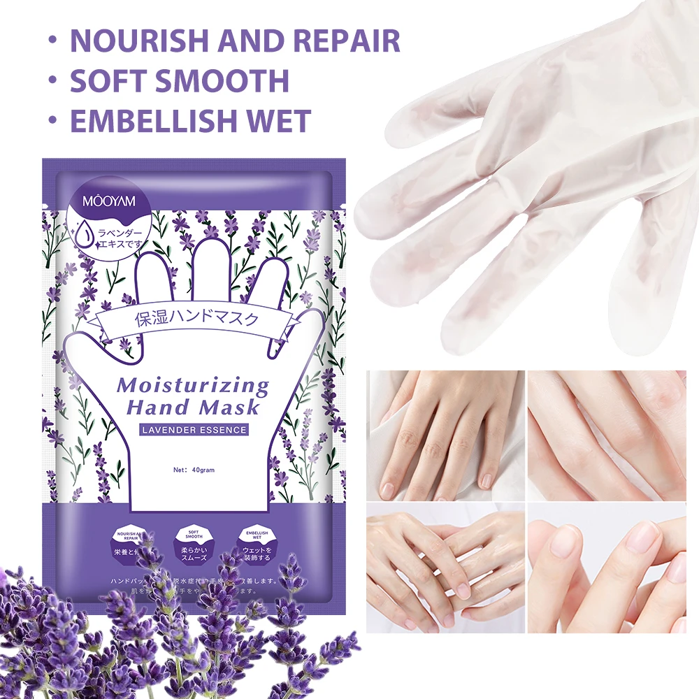 Exfoliating Peeling Dead Skin Old Sputum Dry Cracked Hand Masks Plant Extracts Lavender Moisturizing Smoothing Hand Mask