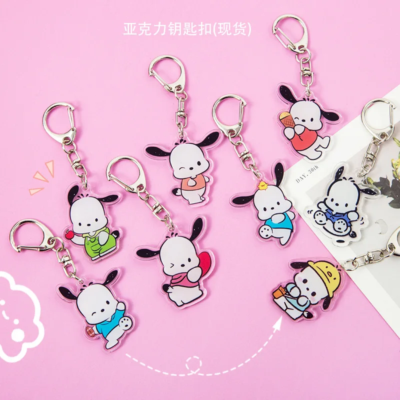 Милый мультяшный Hello Kitty Cinnamoroll Kuromi брелок для ключей акриловый в наличии