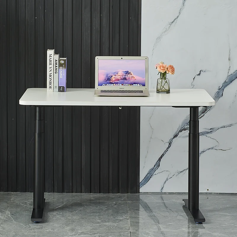 Good quality intelligent electric office table 600-1250mm round leg extendable height adjustable standing desk