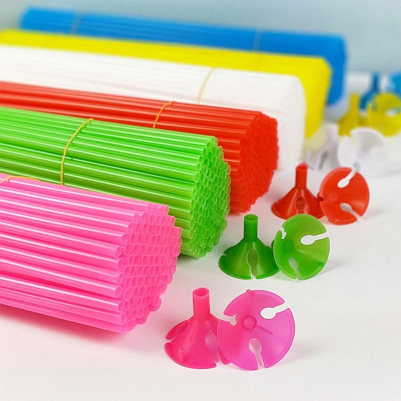 Hot Sale Balloon Sticks Macaron Color Colourful Balloon Holders Stick And Cup