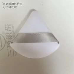 Soft Tick Triangle Powder Puff Private Label Pure Cotton Makeup Sponge Puff Face Loose Mineral Puff Cosmetic