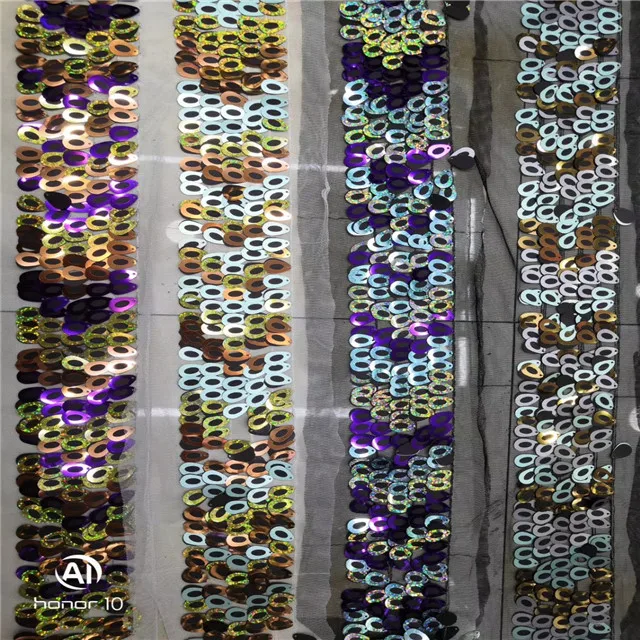 European and American lace trim/embroidery sequin colorful stock trim for children kids girl dress  clothing accessories
