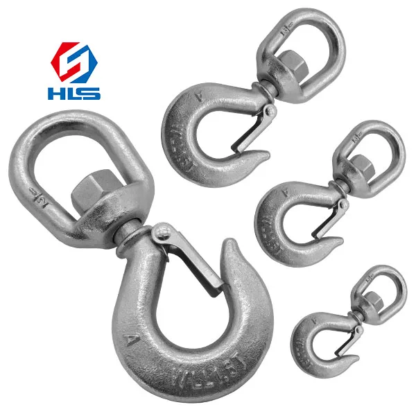 Eye  Rigging Hardware S322 Drop Forged Chain Swivel Hoist Hook Swivel Lifting Hook 5 Ton Lifting Swivel Hooks
