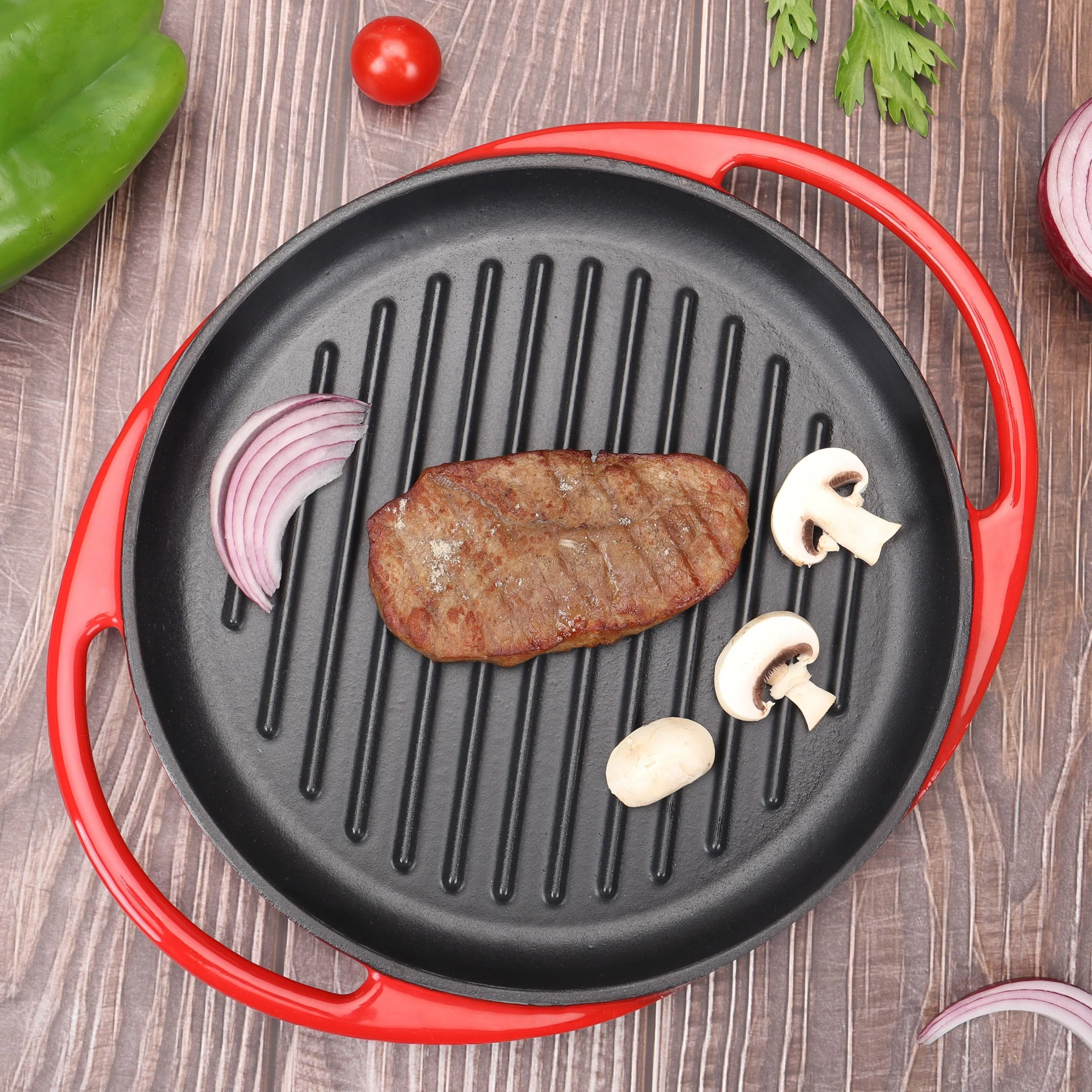 China Factory Manufacture Non Stick Frying Pan Pizza Pans Cast Iron Kitchenware For Sale