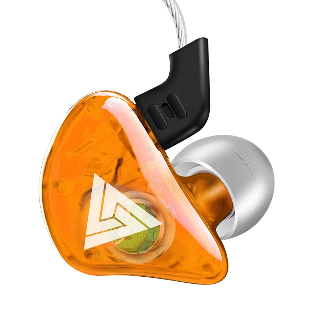 QKZ CK5 Yellow 3.5mm HIFI Dynamic Wired Headphone with Deep Base In-ear MIC Earphone for Gaming Travel Running Headset 1.2m