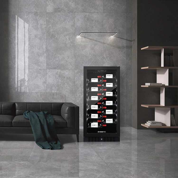 Vinopro 258L Black Wine Cabinet Glass Door Single Zone Compressor 70 Bottle Capacity Label View Smart Wine Cooler Refrigerator