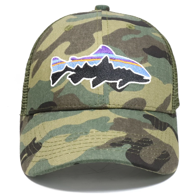 OEM Top Quality Embroidered Promotion Custom Fishing Mesh Hat Cheap Advertising Trucker Sport Cap