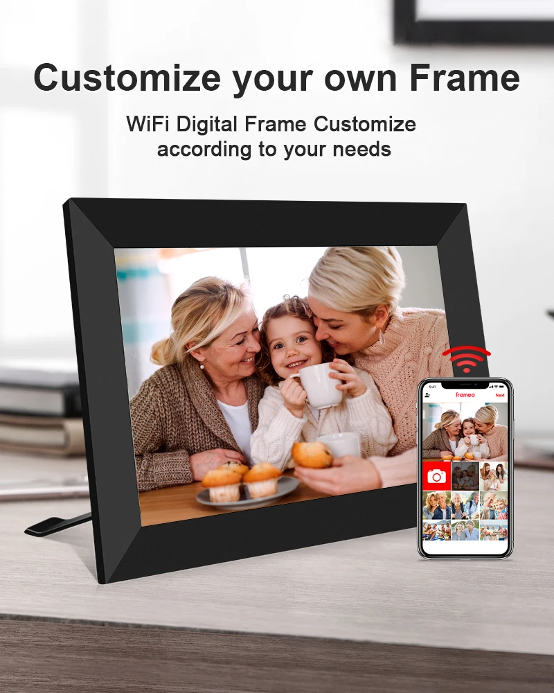 Large stock Christmas/Birthday Gift Frameo APP Control 10.1 inch 16GB Memory Digital Album WiFi Digital Photo Picture Frames