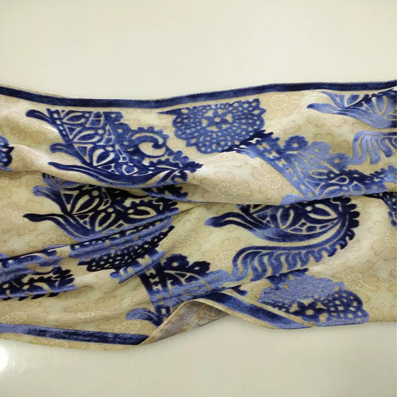 Custom design printed rayon silk burnout velvet arab hijab scarves