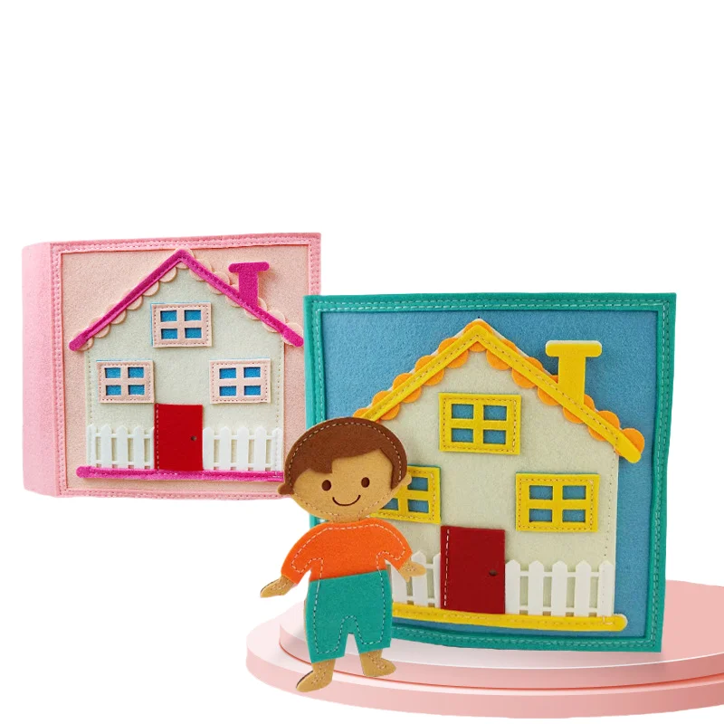 Hot Selling and New Design boy Doll House Felt Quiet Book, Montessori Busy Book Activity Book for Early Education