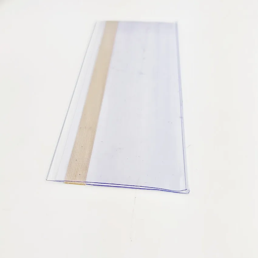 15x8cm Plastic Shelf Rack Data Strips Price Tag Rail Talker PVC Clip Holder Sign Label Display with Adhesive Tape
