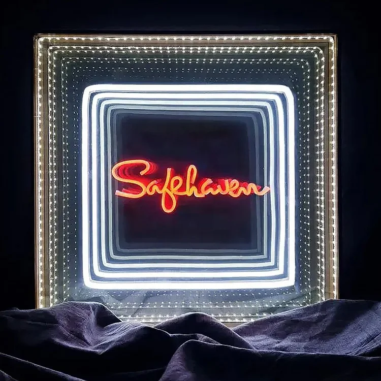 Cosun led heart mirror neon this is where the happens neon sign with mirror backing