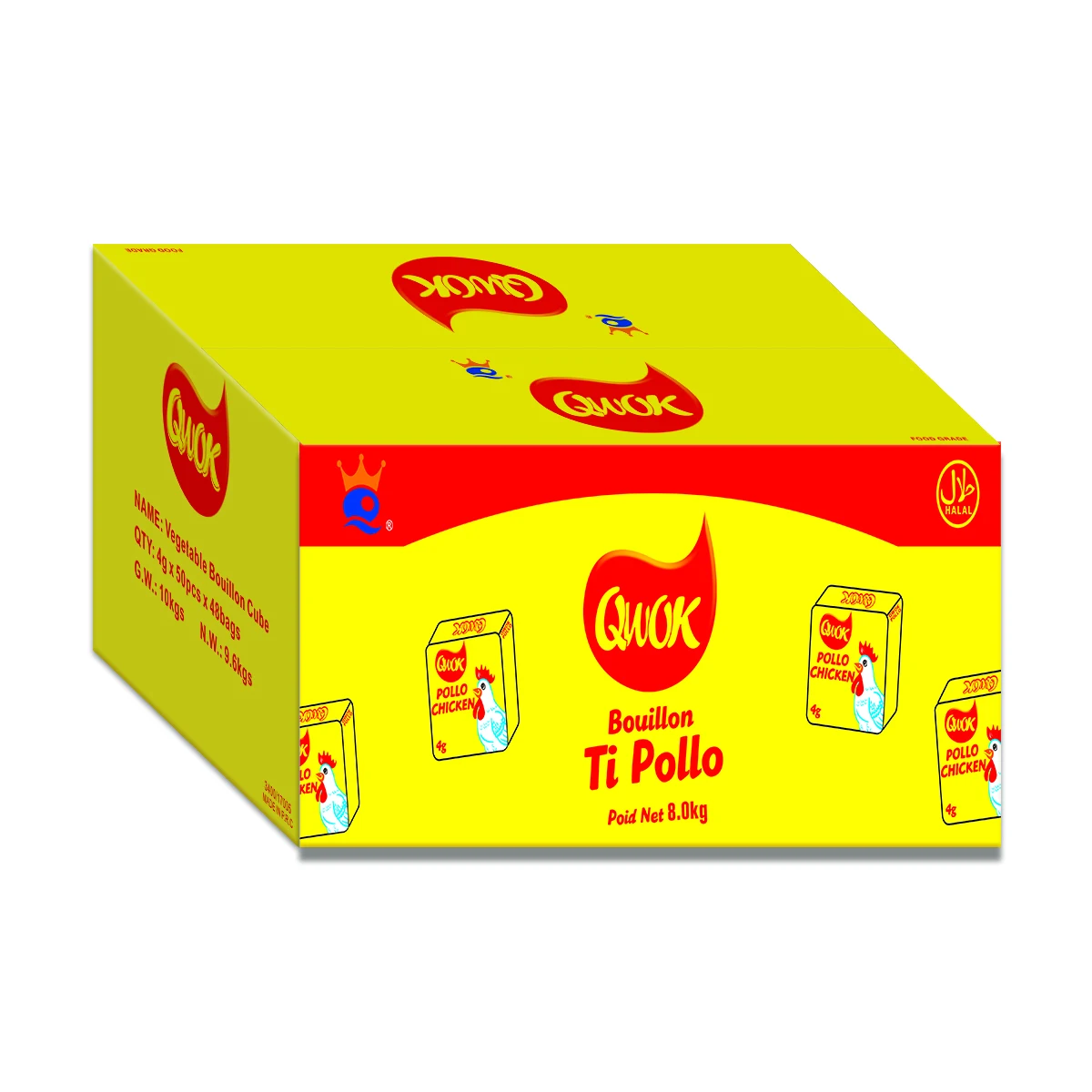 HALAL 4g chicken flavor Bouillon cube seasoning cube OEM wholesale