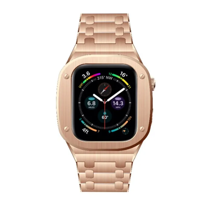 Чехол для apple watch версии 7 Высокое качество Роскошный изготовленный на заказ Логотип 316 футляр часов из нержавеющей стали 4/5/6/7 44