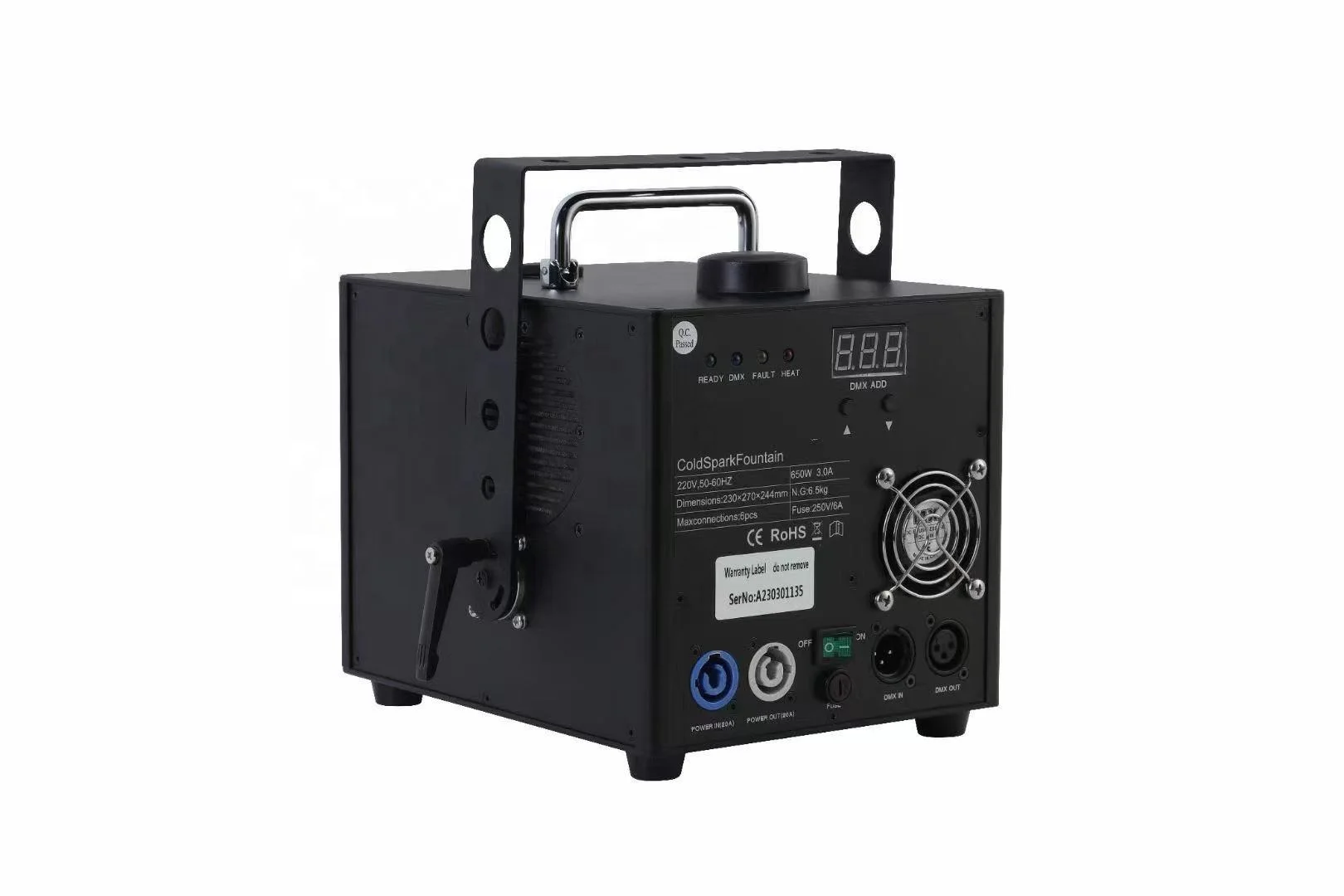 650w Horizontal Sparkling Spark Machine Dmx Controller Cold Sparklers For Wedding Stage Party Club