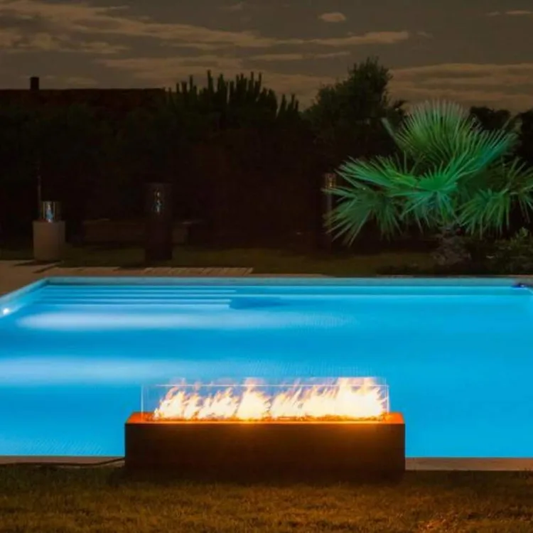 new outdoor garden no smoke natural gas firepit table patio corten steel modern huge propean fire pit with glass