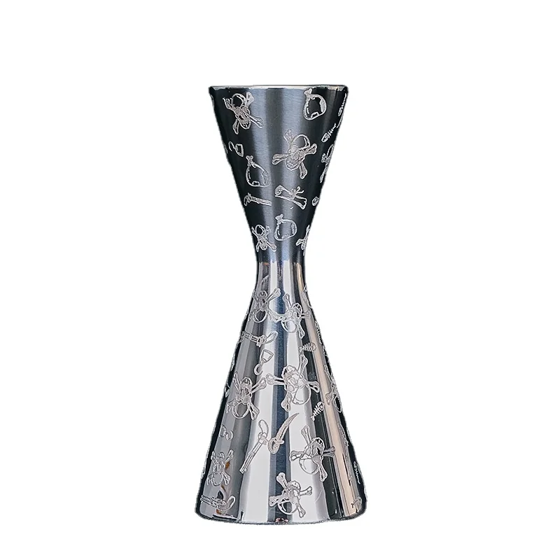 1oz/2oz new slim style measuring jigger stainless steel bar tools carved design