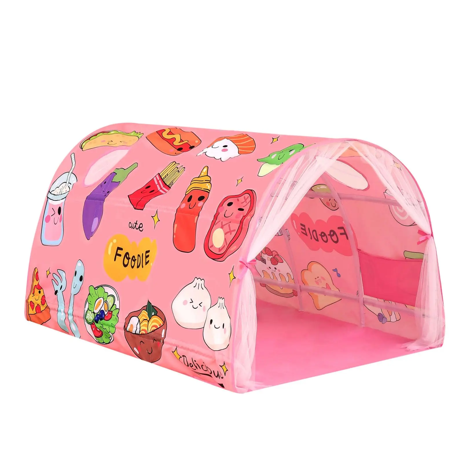 Manufacturer Custom Polyester Indoor Play Tent Children Kids Bed Tent Twin Beds