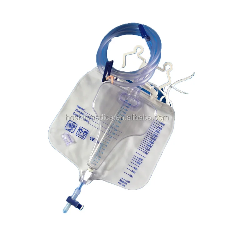 1500ml Luxury T-Outlet Urine Drainage Bag with T Valve Medical Consumables