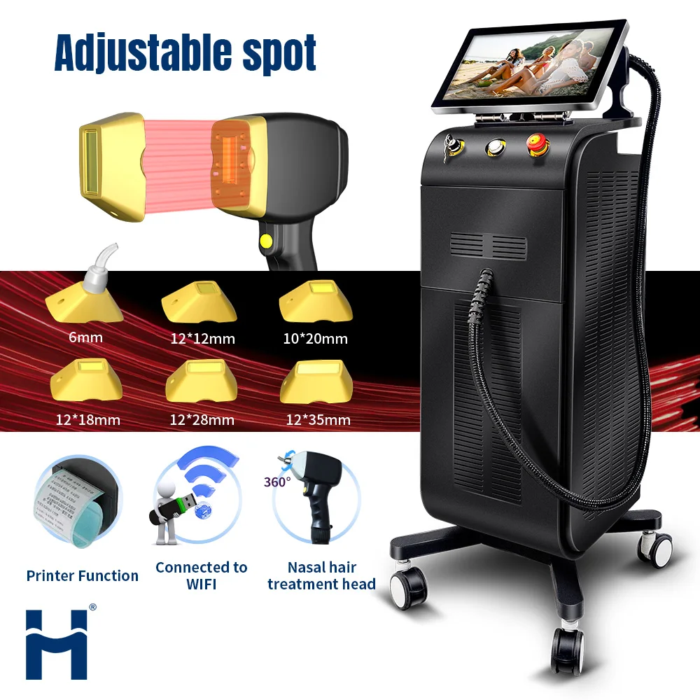 Huamei Newest 4 in1 laser diodes 808 Diode Laser Ice Titanium755 808 940 1064nm Diode Laser Hair Removal Machine