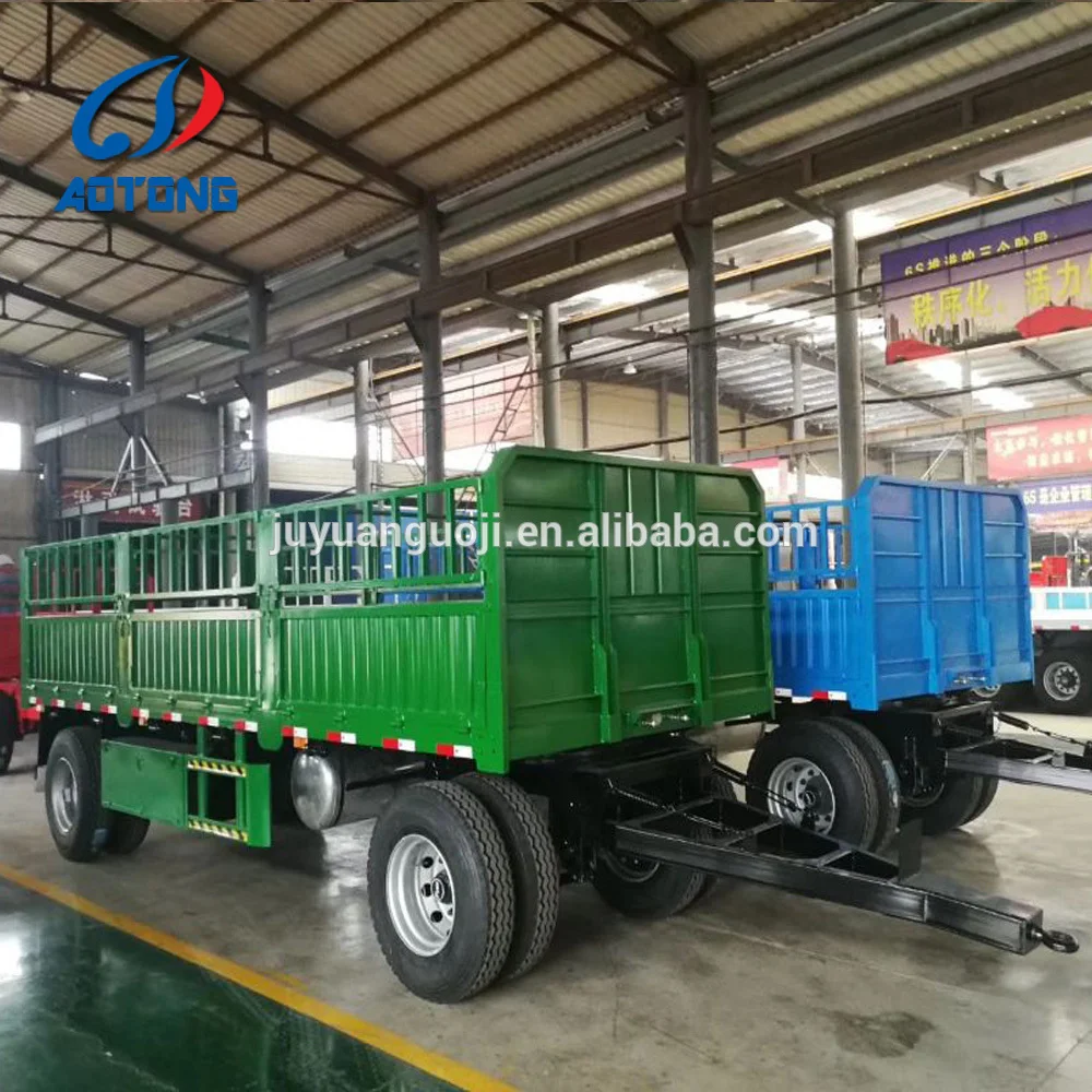 double axles 4x4 draw bar 20ft Industrial trailer for ISO tank container carrier full truck tractor trailers farm truck trailers