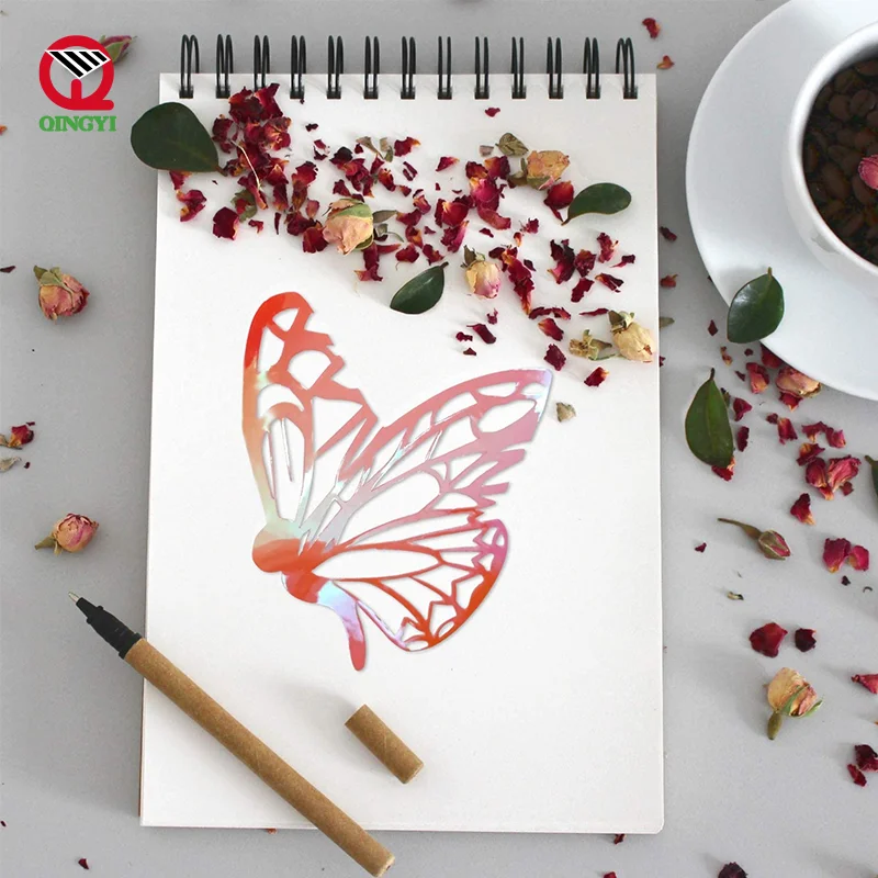 Factory price DIY craft holographic spectrum adhesive self vinyl sticker adhesive roll for decoration