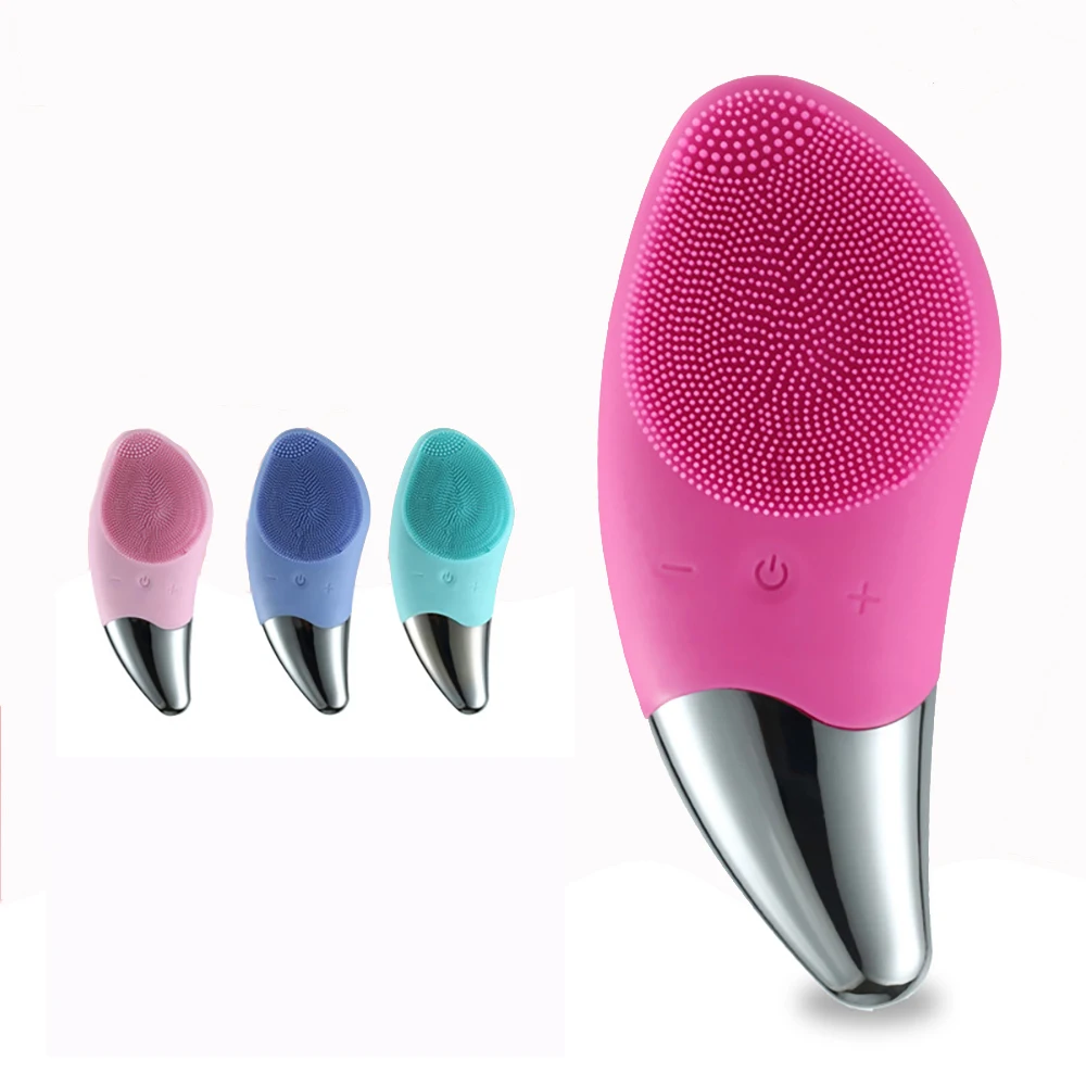 Sonic Facial Cleansing Brush(6 Adjustable Speeds) Silicone Face brush with Heated Massage Helps Open pores USB
