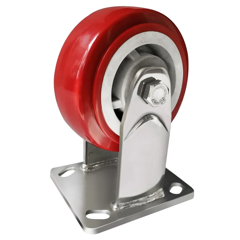 
Swivel red rubber casters 4