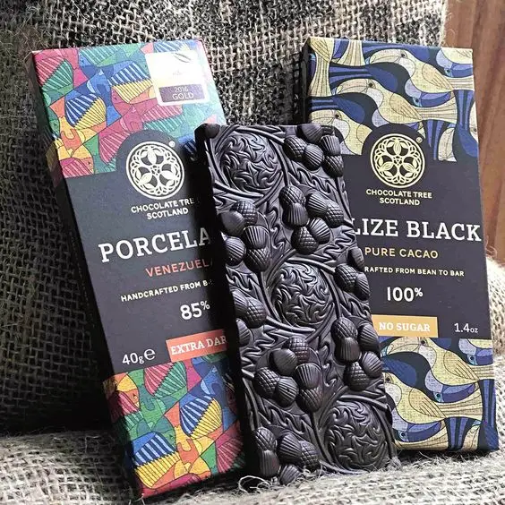 High Quality Luxury Chocolate Bar Packaging Customizable Mushroom Chocolate Offset UV Coating Glossy Lamination Chocolate Pack