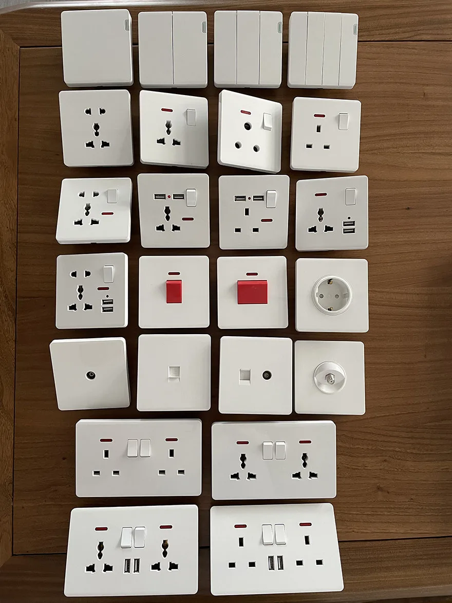 Wenzhou Switch Factory Wholesale Big Panel Colorful 3 Gang 1 Way Led Light Switches Electric Switches Mold