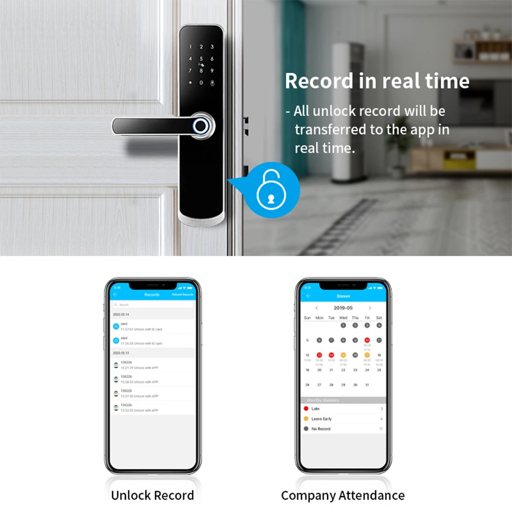 Anti Theft Home Electronics Smart Digital Smart Fingerprint Password Card Security Gate Door Lock