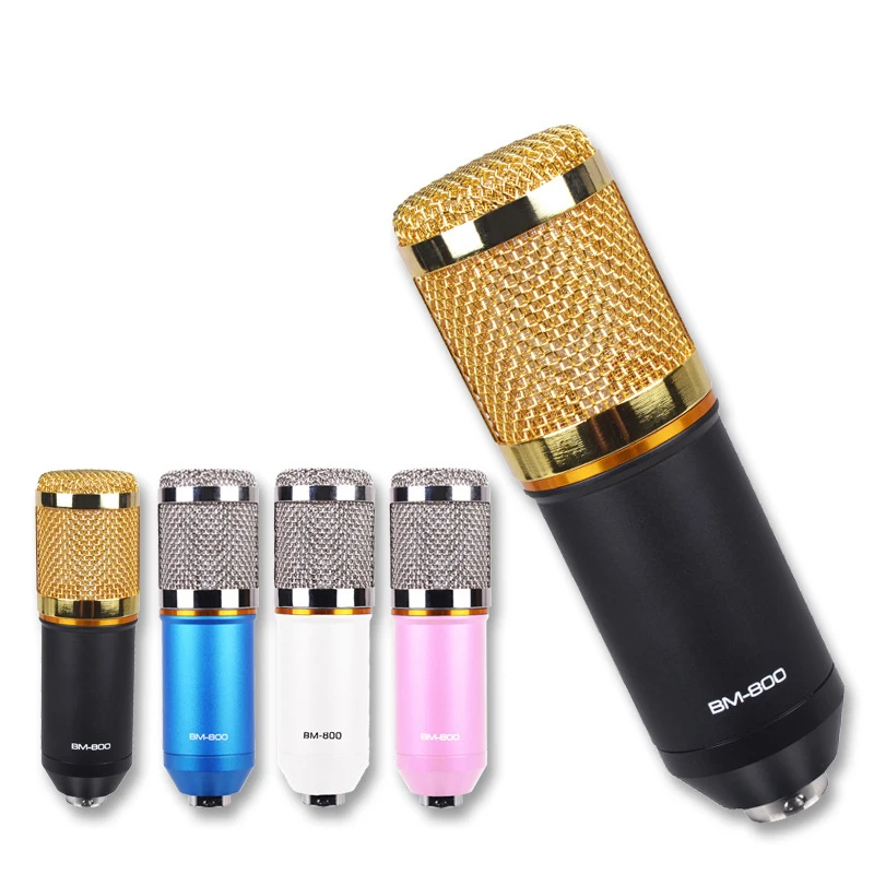 
BM800 condenser microphone kit studio recording 3.5mm with shock mount for phone PC Computer MAC Laptop 