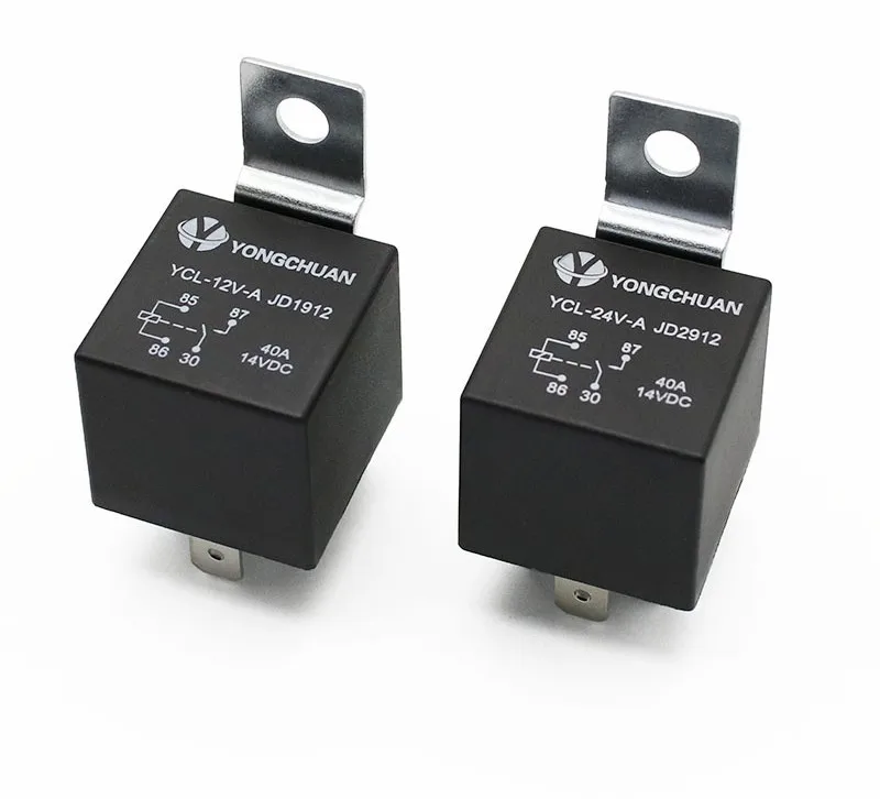 High quality integrated circuits automobile air black waterproof conditioning relay 12V 24V 4pin 5pin 4P 5P 40A relay module