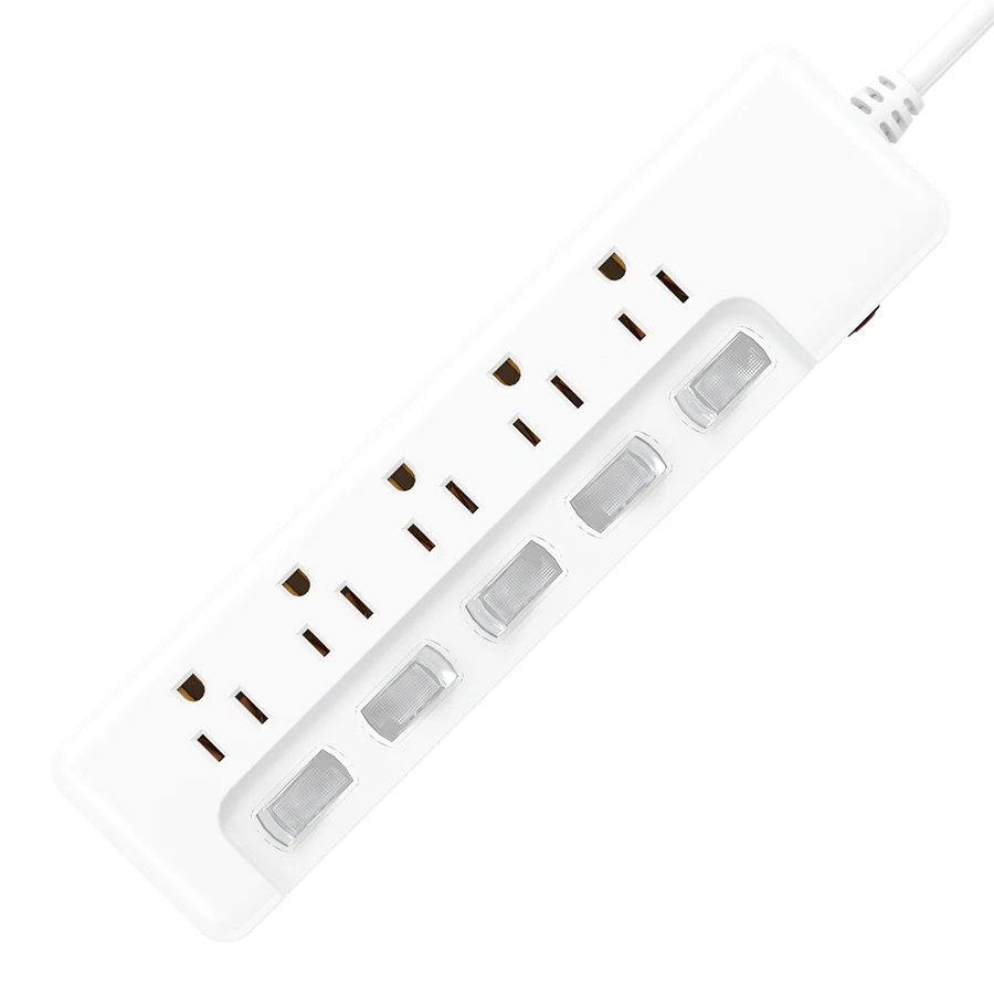 2023 New  US Standard  Socket  Fashion White Electric Power Strips  Home Office Charging Station 2ft Power Cord 2m