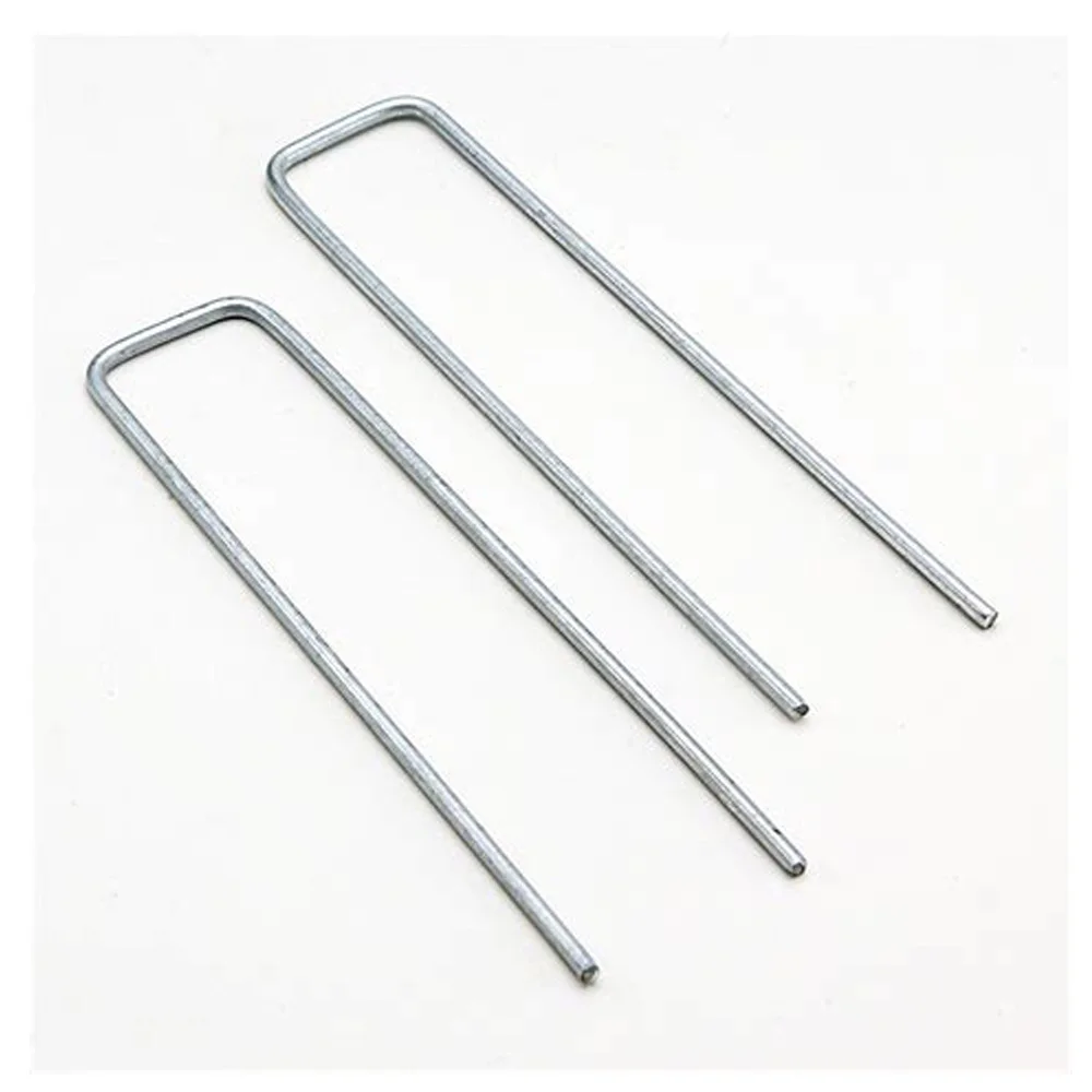 Galvanized 6' Square Top Landscape Garden Sod Staples U pegs U Shape Stakes
