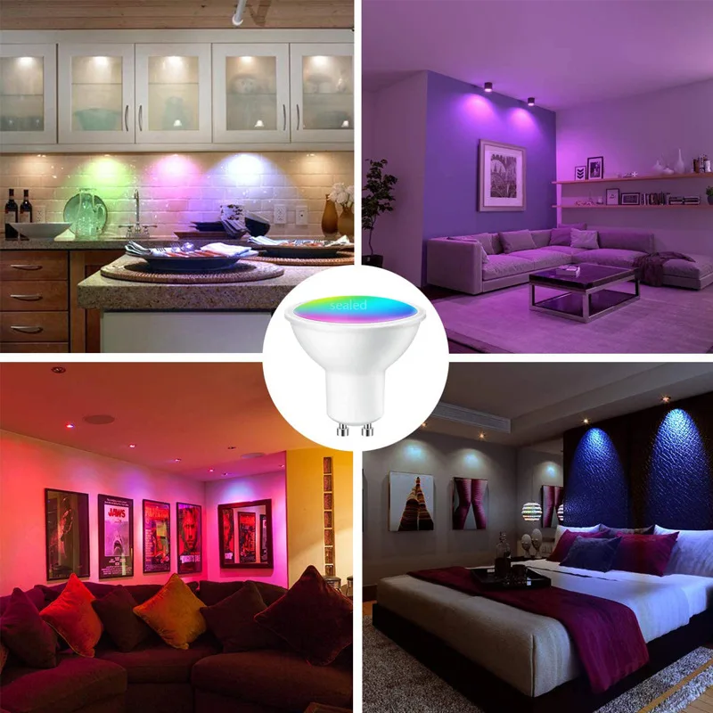 Popular Wifi Control Indoor Music Party GU10 Smart RGB Soft Warm Cold Natural Daylight White LED Spot light Bulb
