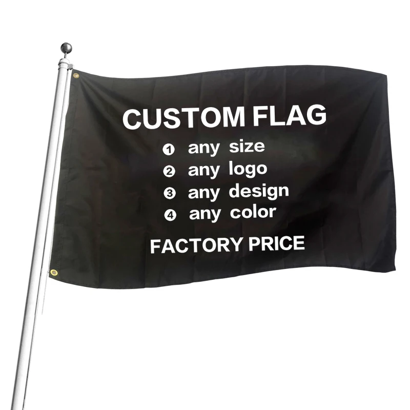 Custom Size Printing  3x5 Polyester Football Team Flags  Banner with logo Custom Print Business Flag