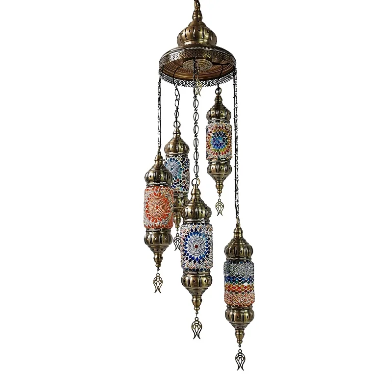 new arrival traditional mosaic lamp turkish colorful mosaic glass pendant light for restaurant
