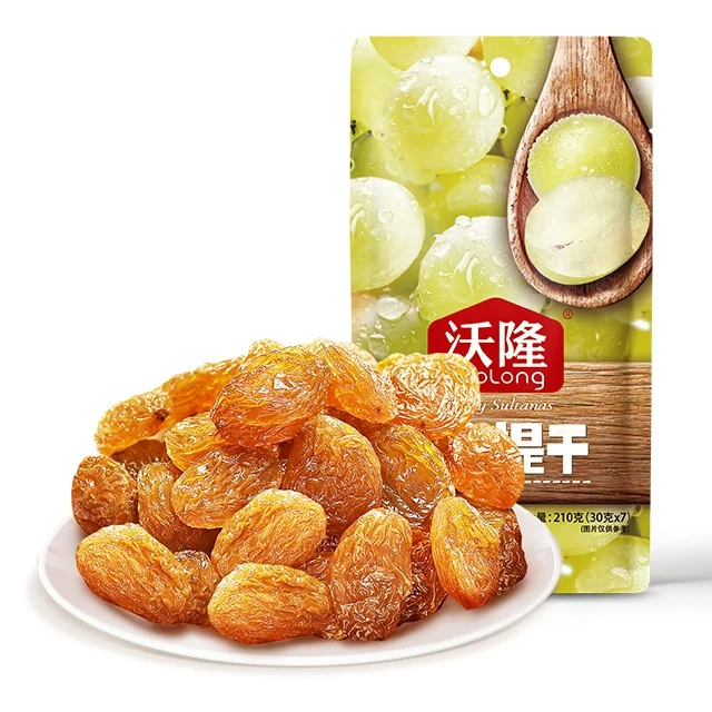 Wolong healthy snacks nuts and dry fruits golden sultanas  in small packaging from China