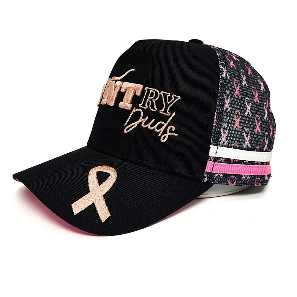 Good Quality Australian Custom Embroidery Logo 5 Panel Trucker Cap Hat Grey Stripes Australia High Profile Country Trucker Caps